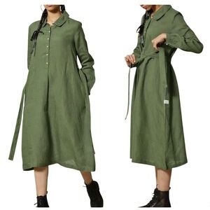 Bower Hand Made Linen Midi Dress